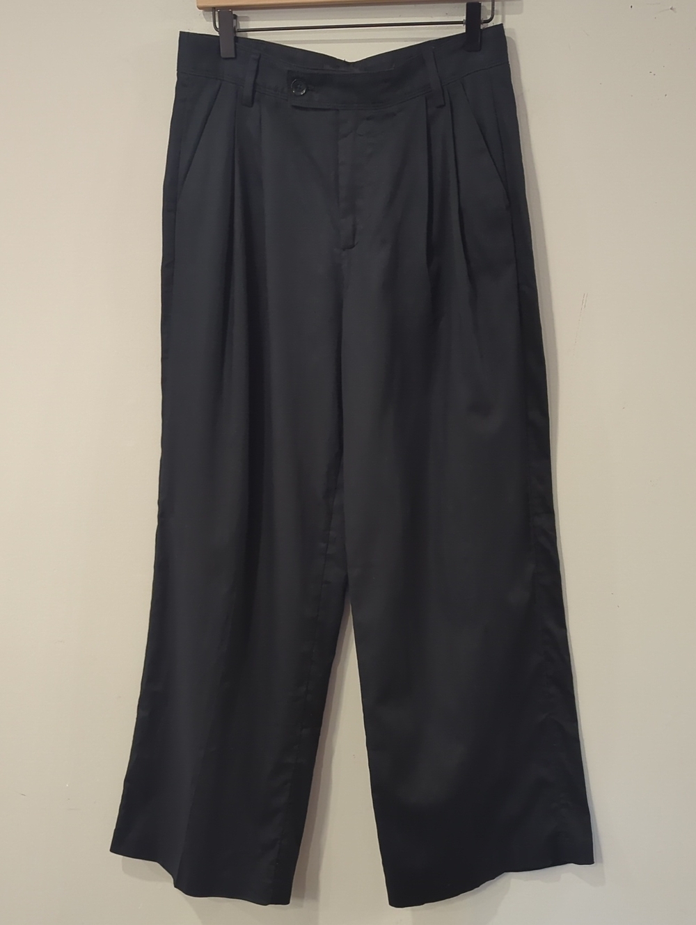 NWT Banana Republic Linen Trouser Wide Leg Pants Black size 6 Pleated